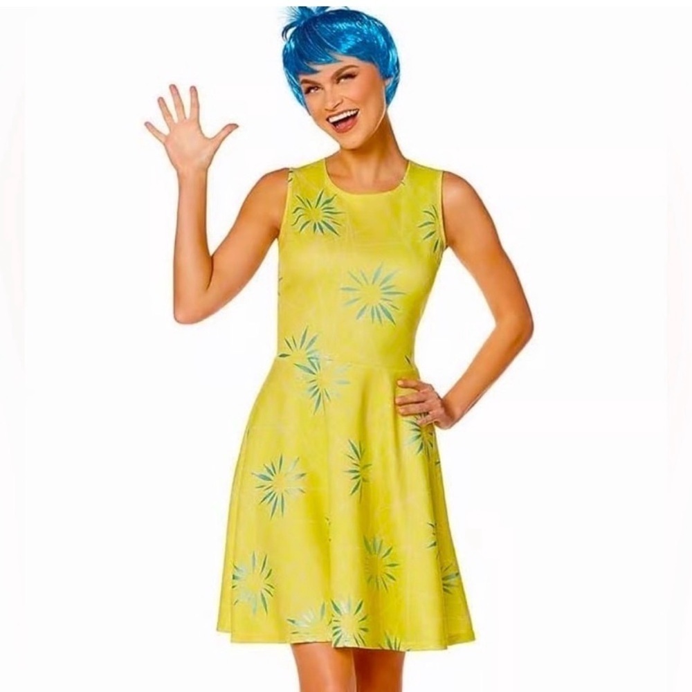 Disney Pixar Inside Out 2 Joy Character Cosplay Skater Dress Size Small